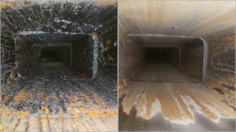Before and After of a Chimney Sweeping by Schwickert's Tecta America