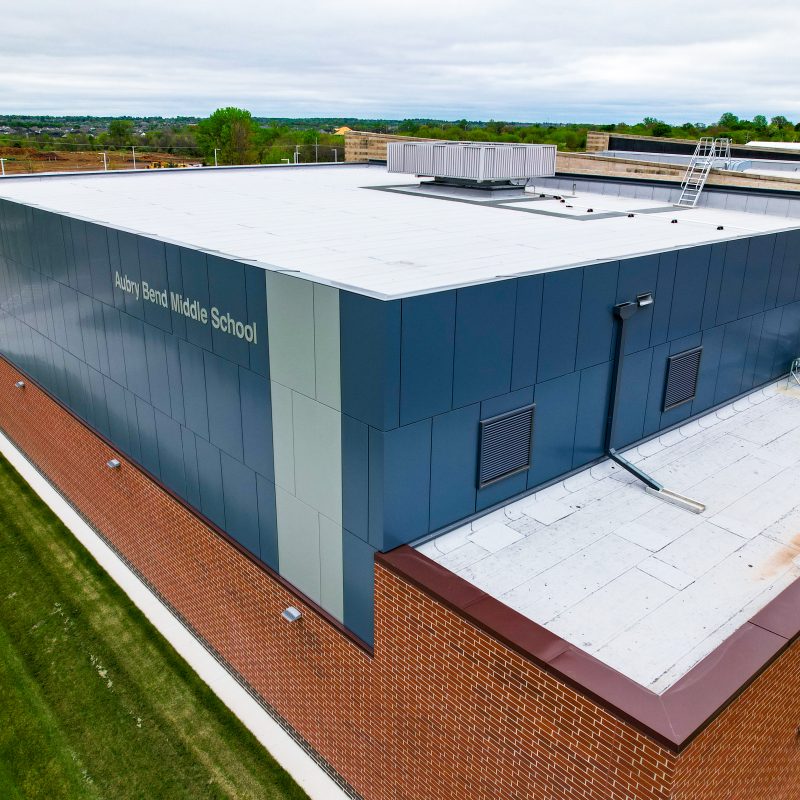 drone of corner angle at Aubry Bend Middle School