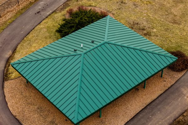 green metal roof at Dacotah Ridge Golf Course