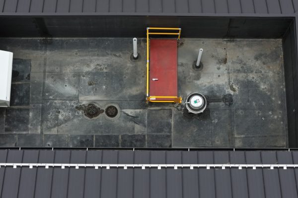 roof hatch and safety railings