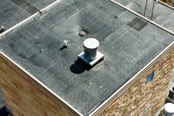 detail of roof of apartment building