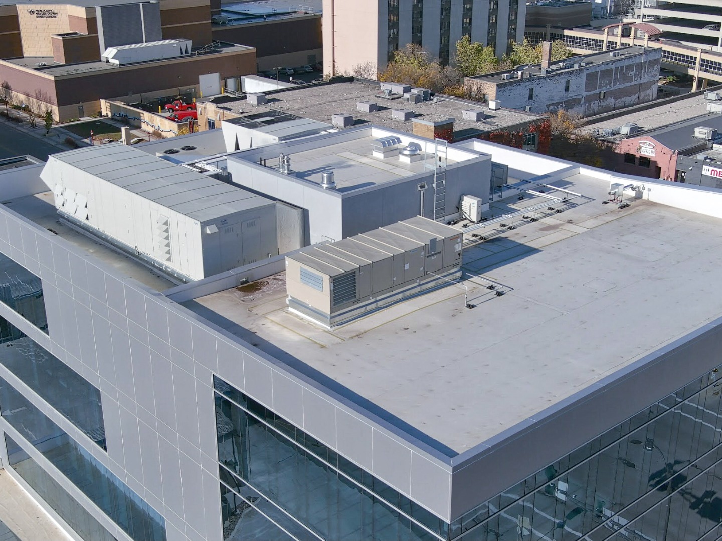aerial of rooftop mechanical units