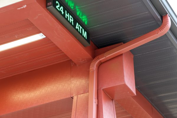 metal details on bank drive thru