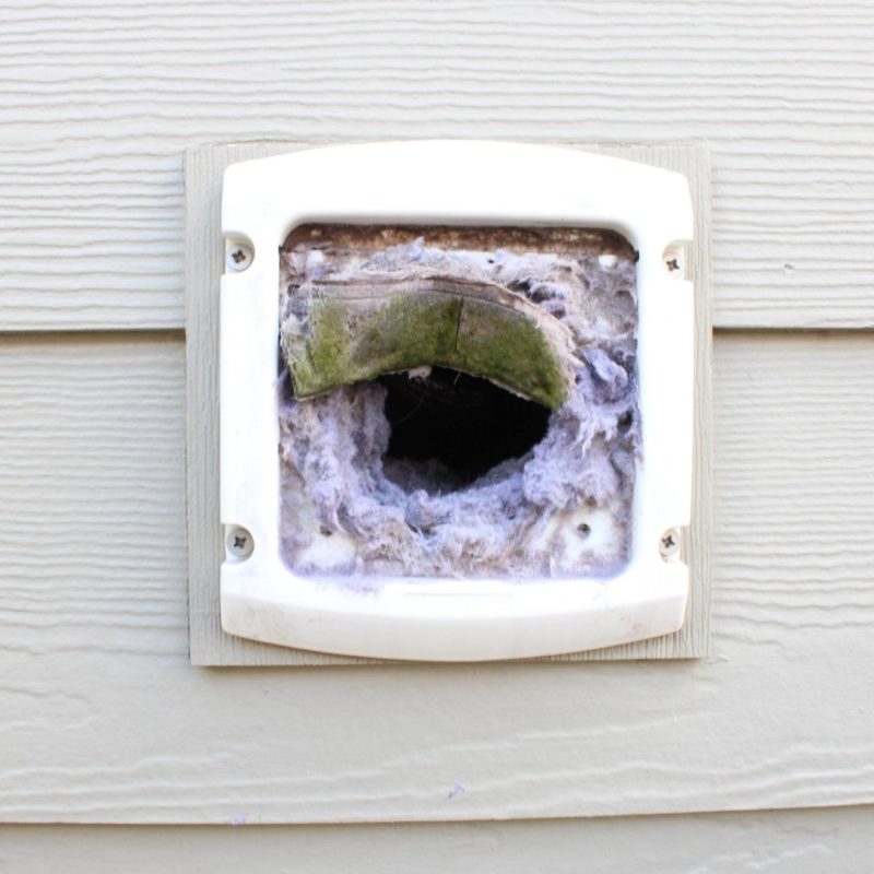 dryer vent full of lint
