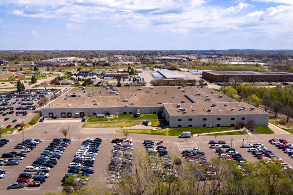 Aerial view of office building in Coon Rapids, MN