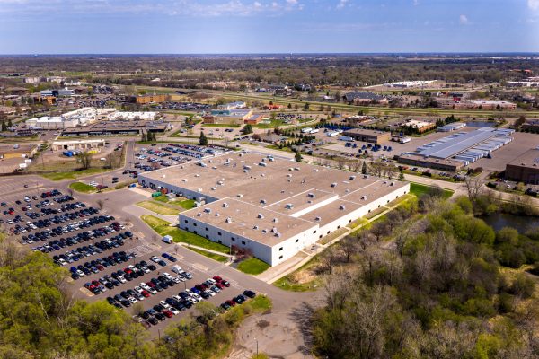 aerial view of office building