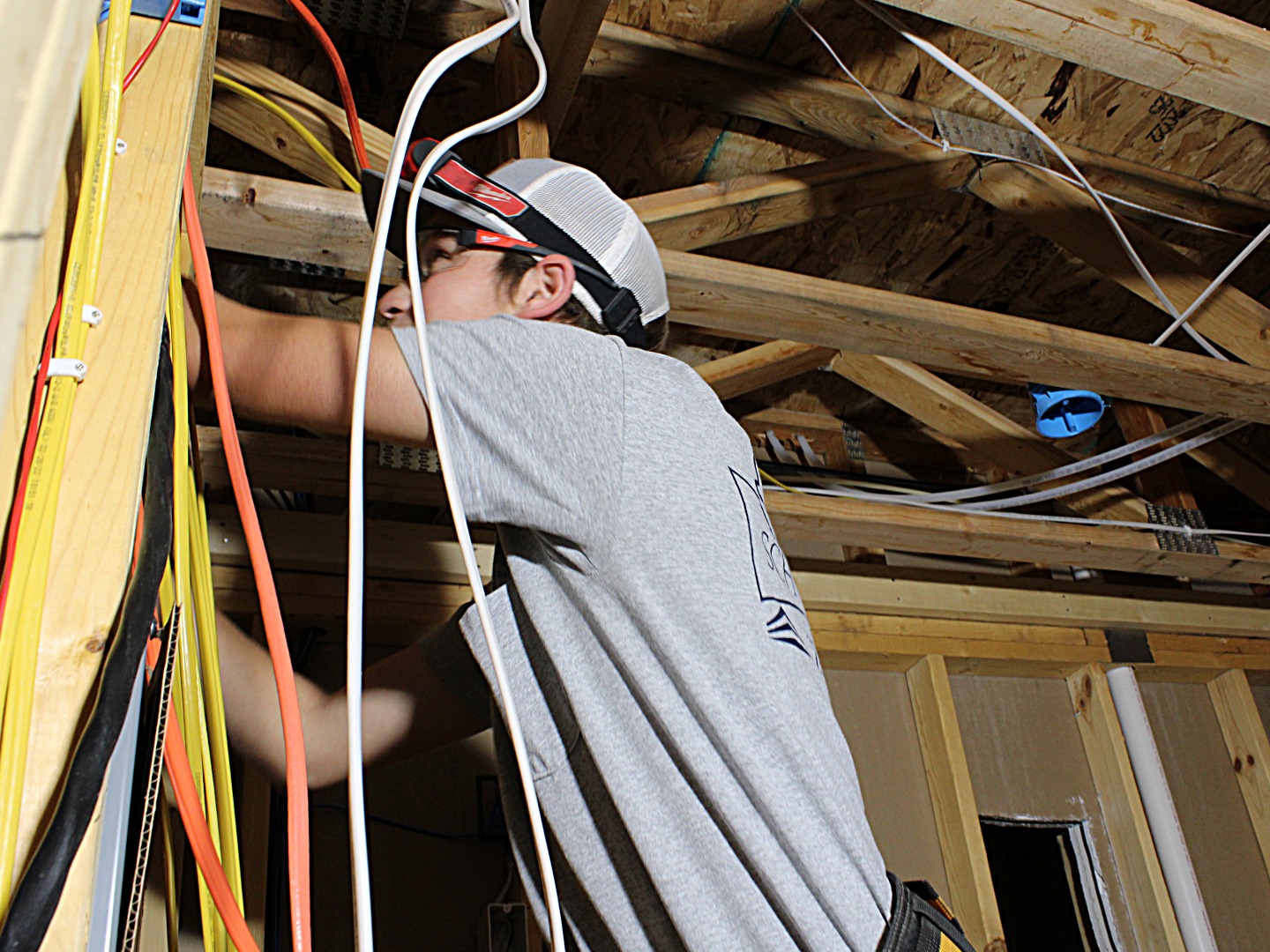 electrician installing new construction