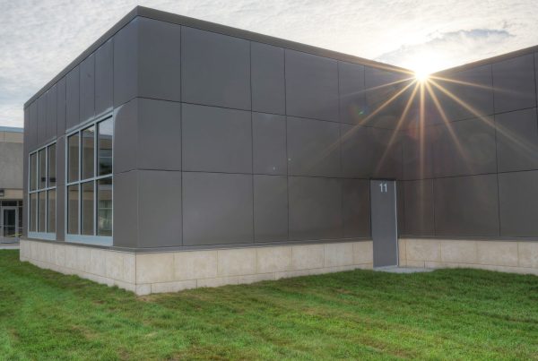 metal panels on educational building