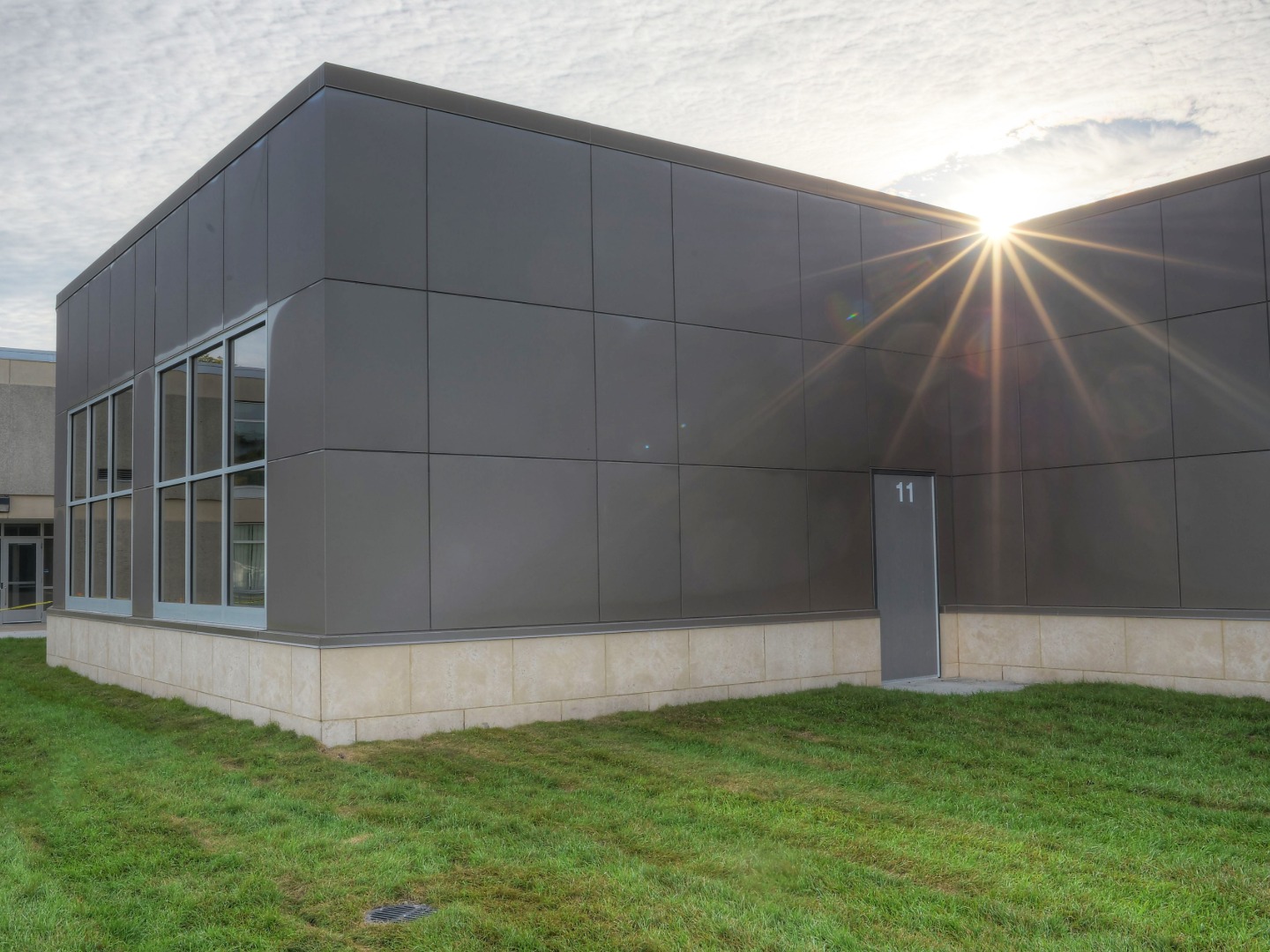metal panels on educational building