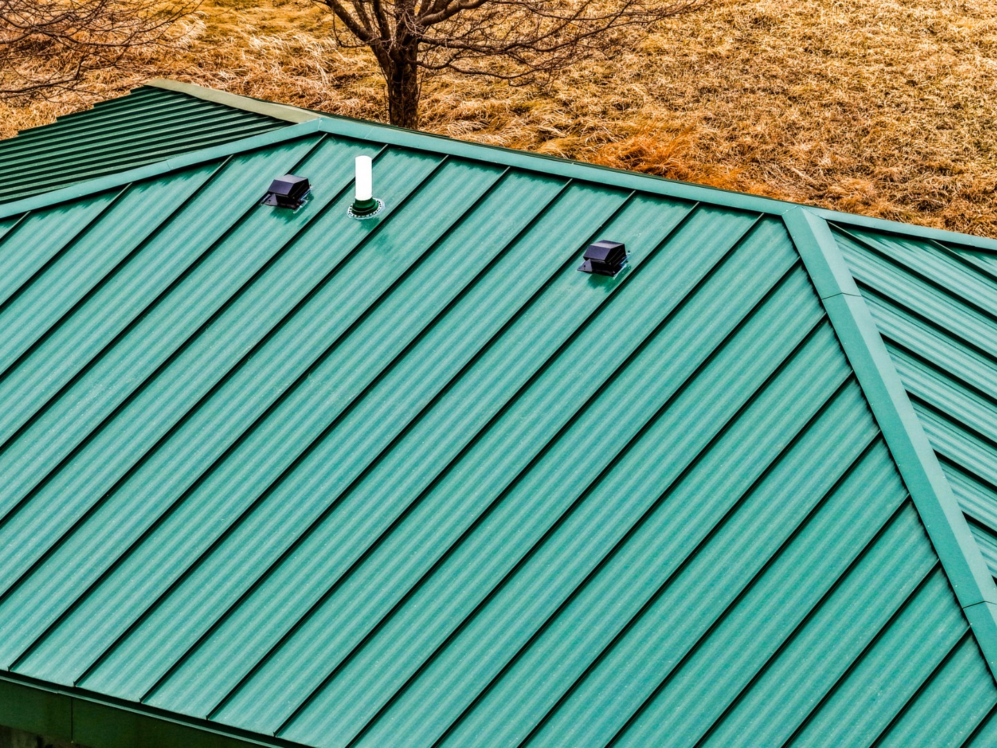green standing seam metal roof