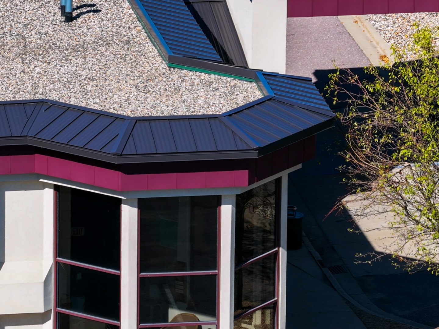metal panel detailing along roof