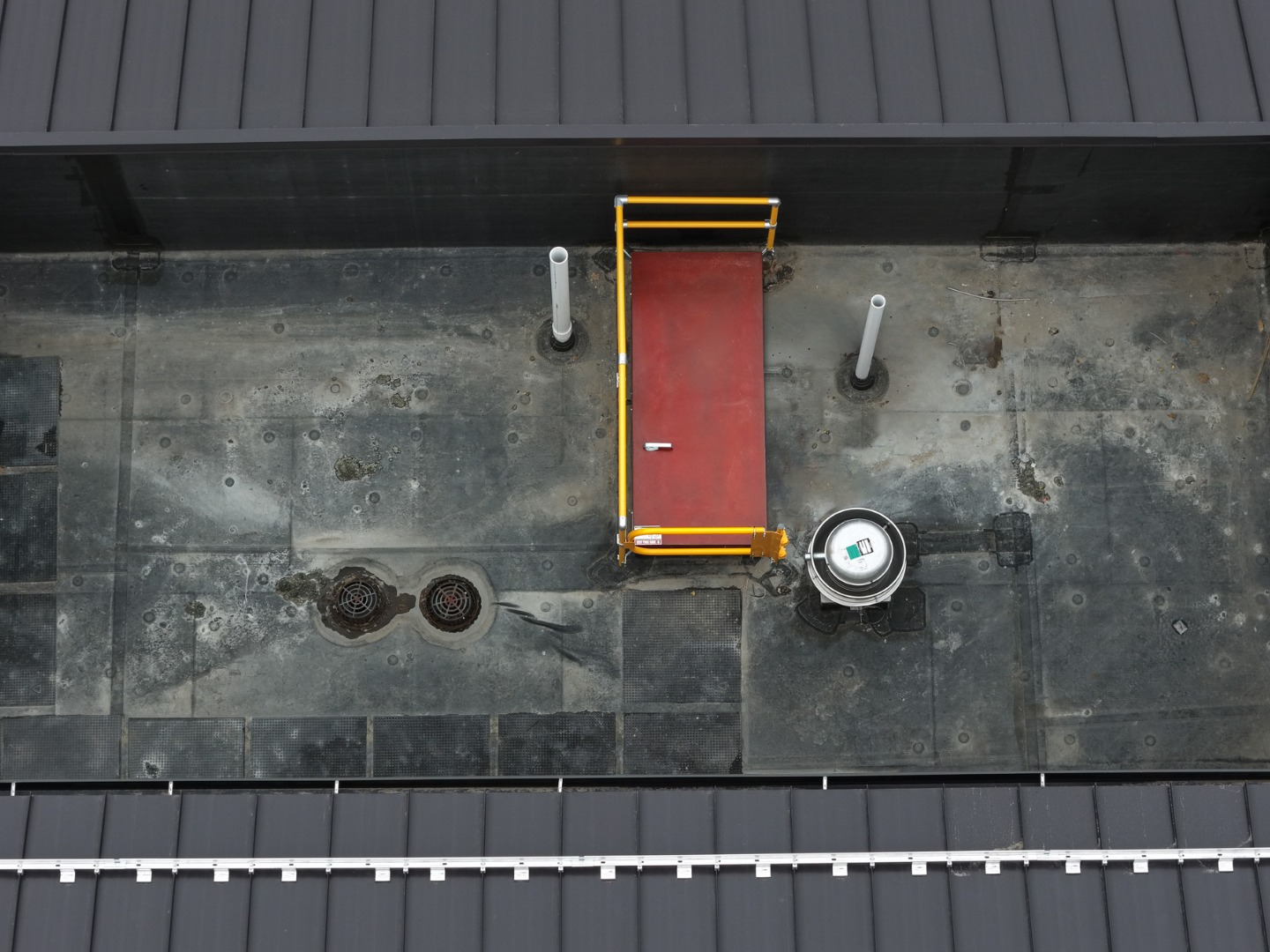 custom safety fabrication - roof hatch with railings